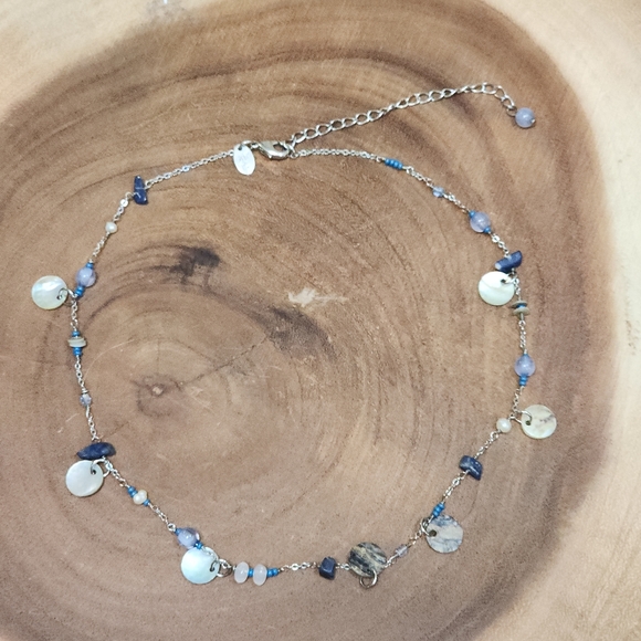 Lia Sophia Blue and Silver Toned Dainty Necklace - Picture 9 of 12